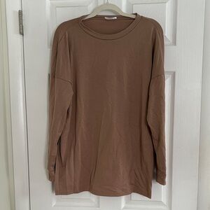Casual Brown Long Sleeve Top